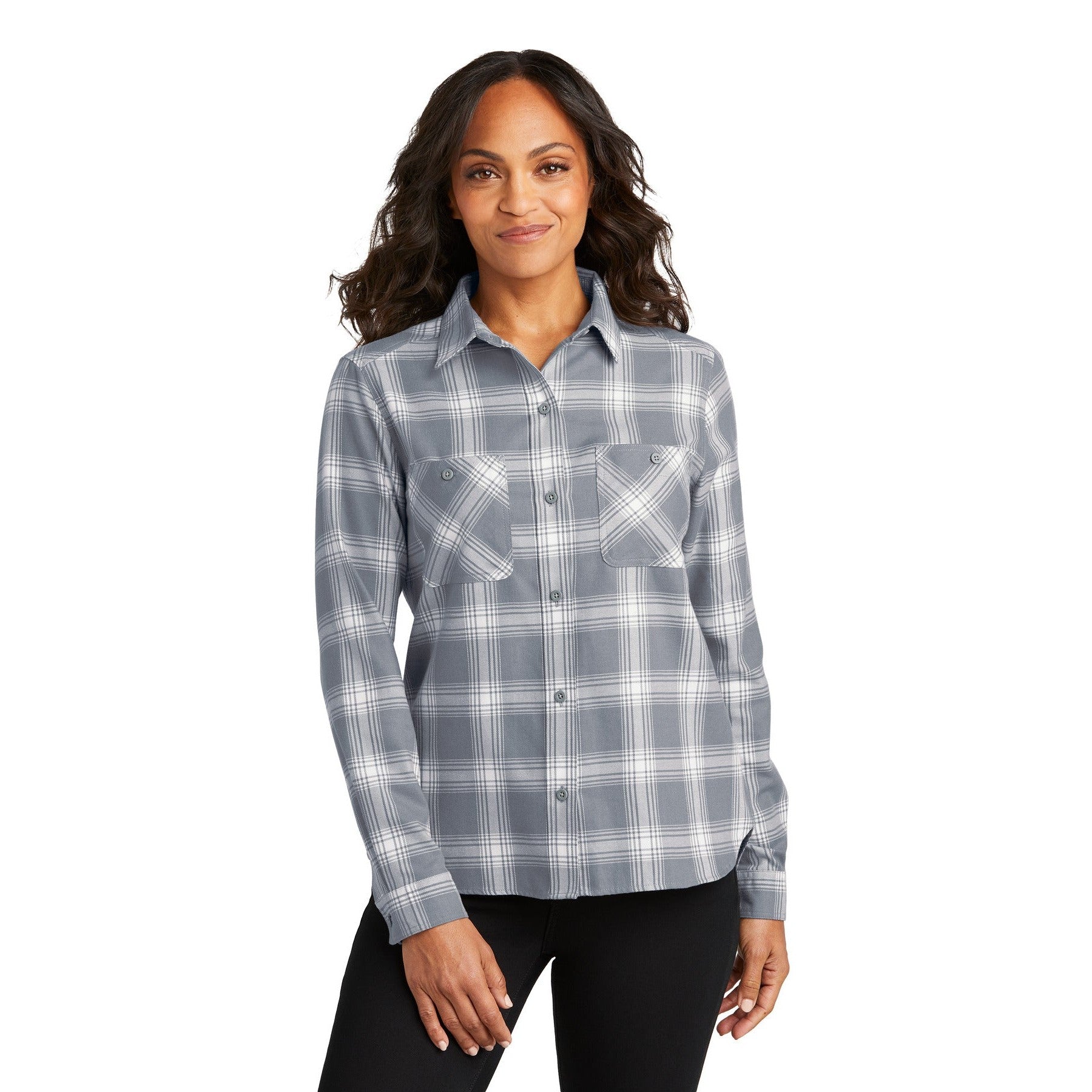 Port Authority-Port Authority® Women's Plaid Flannel Shirt LW669-MedTech-3